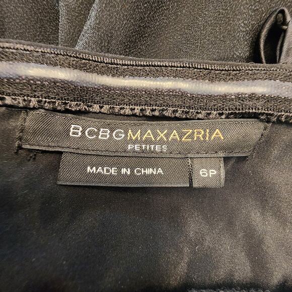 BCBG Maxazria Black Silk Beaded Cocktail Dress SZ 6P New Year's Eve Party - Picture 7 of 10